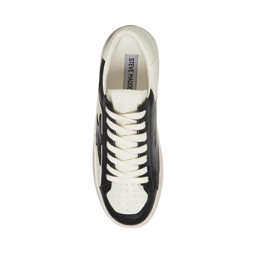 Black / White Steve Madden Perona Women's Sneakers | PH 9285CKH